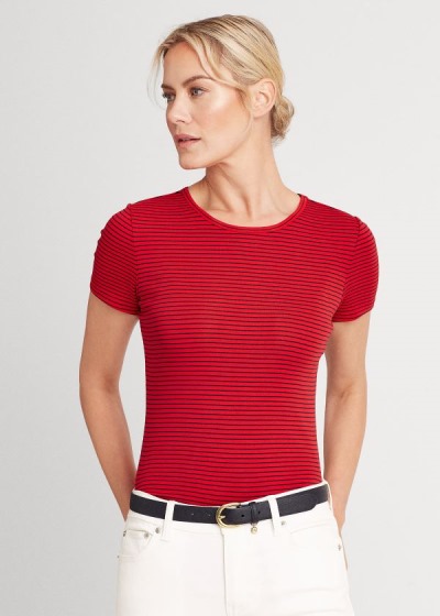 Women's Ralph Lauren Striped Cotton-Blend T Shirts | 482360PUY